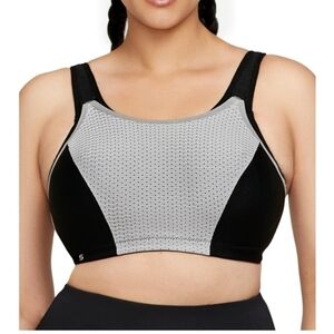 Glamorise Custom Control Sports Wirefree Bra 1166 black white bra new sz 40 D